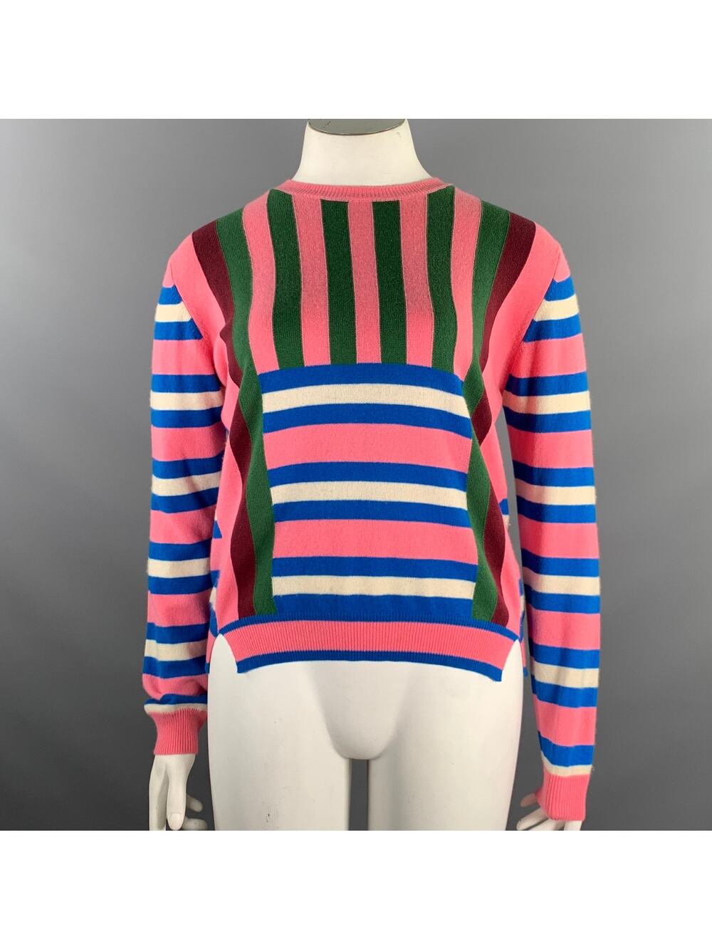 CHINTI AND PARKER Size L Pink Multi Color Cashmere Striped Pullover Womens